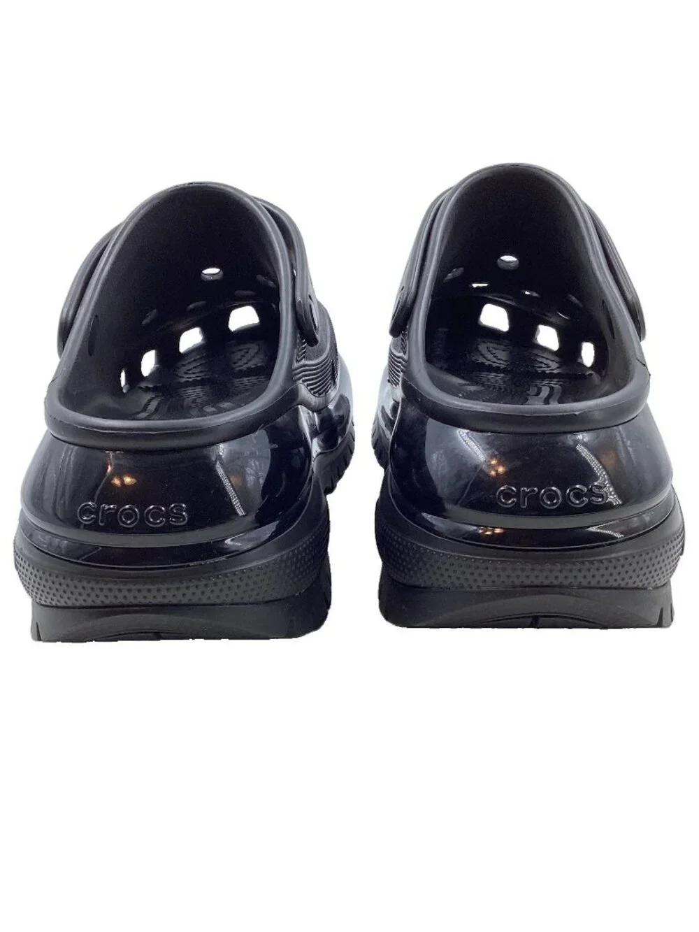 Crocs Classic Mega Crush Clogs Mens 11 Womens 12.5 Black Platform Slip On Shoes